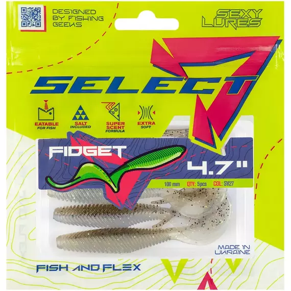 Силікон Select Fidget 4.7" SV27 (5 шт / уп), Длина силикона: 4.7" (11.9 см), Расцветка силикона: SV27, фото , изображение 2